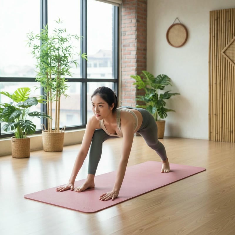 Người mới tập thường phù hợp thảm 9mm vì giảm áp lực cổ tay và đầu